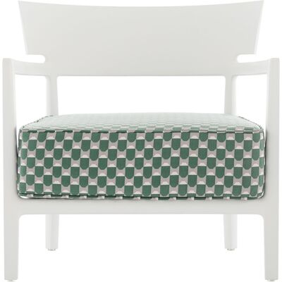 Kartell - Poltrona imbottita Cara - Verde - Tessuto Liberty - Designer Philippe Starck Kartell - Poltrona imbottita Cara - Verde - Tessuto Liberty - Designer Philippe Starck