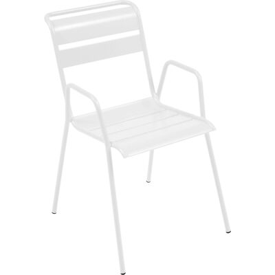 Fermob - Poltroncina con braccioli impilabile Monceau - Bianco - Acciaio verniciato - Designer Studio Fermob - Poltroncina con braccioli impilabile Monceau - Bianco - Acciaio verniciato - Designer Studio