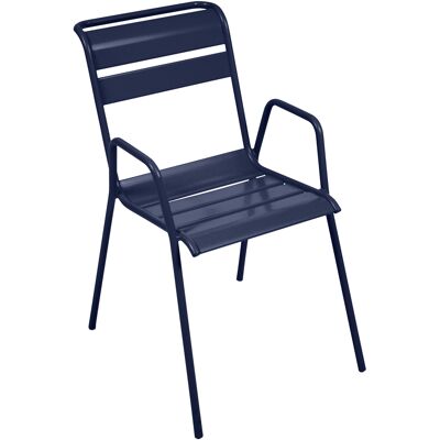 Fermob - Poltroncina con braccioli impilabile Monceau - Blu - Acciaio verniciato - Designer Studio Fermob - Poltroncina con braccioli impilabile Monceau - Blu - Acciaio verniciato - Designer Studio