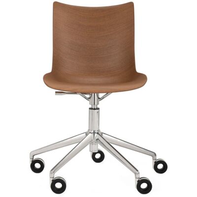 Kartell - Sedia a rotelle Smart Wood - Legno naturale - Compensato di legno modellato - Designer Philippe Starck Kartell - Sedia a rotelle Smart Wood - Legno naturale - Compensato di legno modellato - Designer Philippe Starck