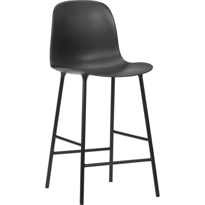 Normann Copenhagen - Sgabello bar Form - Nero - Acciaio laccato - Designer Simon Legald Normann Copenhagen - Sgabello bar Form - Nero - Acciaio laccato - Designer Simon Legald