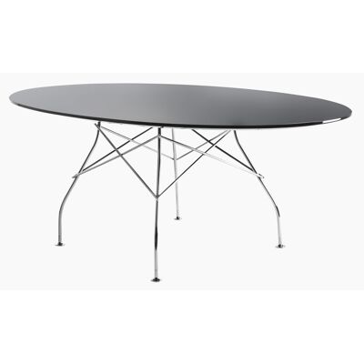 Kartell - Tavolo ovale Glossy - Nero - Acciaio cromato - Designer Oliver Löw Kartell - Tavolo ovale Glossy - Nero - Acciaio cromato - Designer Oliver Löw