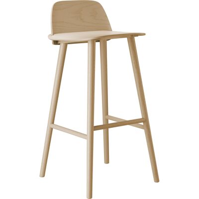 Sgabello da Bar Nerd Muuto - Legno Naturale - 75cm/89cm - Design Scandinavo Sgabello da Bar Nerd Muuto - Legno Naturale - 75cm/89cm - Design Scandinavo