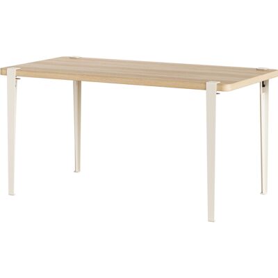 TIPTOE - Tavolo rettangolare Balthazar - Bianco - Pannello truciolare riciclato impiallacciato rovere TIPTOE - Tavolo rettangolare Balthazar - Bianco - Pannello truciolare riciclato impiallacciato rovere