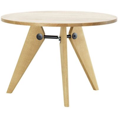 Vitra - Tavolo rotondo Meuble Prouvé - Legno naturale - Acciaio laccato epossidico - Designer Jean Prouvé Vitra - Tavolo rotondo Meuble Prouvé - Legno naturale - Acciaio laccato epossidico - Designer Jean Prouvé