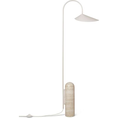 Ferm Living - Lampada da terra Arum - Beige - Base in travertino - Designer Trine Andersen Ferm Living - Lampada da terra Arum - Beige - Base in travertino - Designer Trine Andersen
