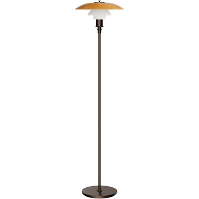 Louis Poulsen - Lampada a stelo PH - Arancione - Ottone brunito - Designer Poul Henningsen Louis Poulsen - Lampada a stelo PH - Arancione - Ottone brunito - Designer Poul Henningsen