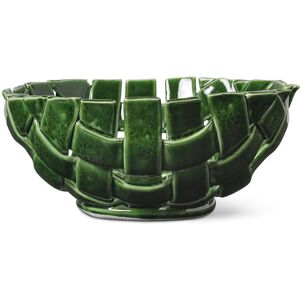 Ferm Living - Cesto Plait - Verde - Ceramica smaltata - Designer Trine Andersen Ferm Living - Cesto Plait - Verde - Ceramica smaltata - Designer Trine Andersen