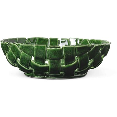 Ferm Living - Cesto Plait - Verde - Ceramica smaltata - Designer Trine Andersen Ferm Living - Cesto Plait - Verde - Ceramica smaltata - Designer Trine Andersen