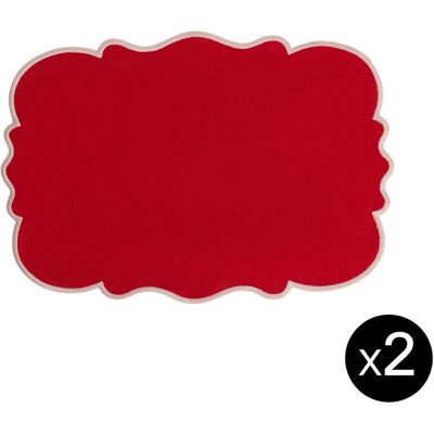 Bitossi Home - Set di 2 - 33 x 48 cm Smerlo - Rosso - Lino Bitossi Home - Set di 2 - 33 x 48 cm Smerlo - Rosso - Lino
