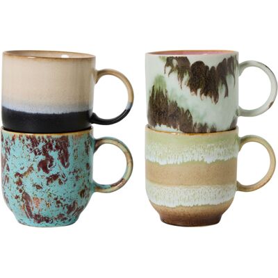HK LIVING - Set di 4 - 25 cl 70s ceramics - Multicolore - Gres smaltato HK LIVING - Set di 4 - 25 cl 70s ceramics - Multicolore - Gres smaltato