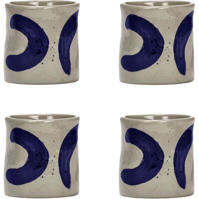 Serax - Set di 4 - dipinto a mano Sophia - Blu - Gres - Designer Marie Michielssen Serax - Set di 4 - dipinto a mano Sophia - Blu - Gres - Designer Marie Michielssen