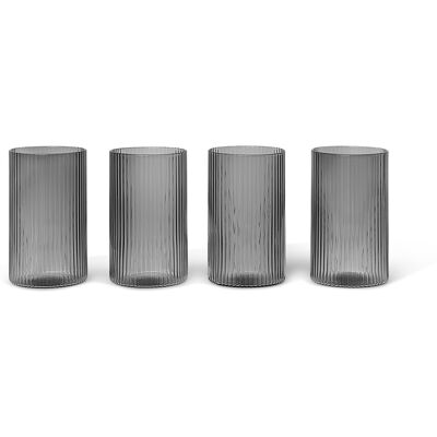 Ferm Living Set di Bicchieri Ripple - Grigio - 4 pezzi - Bicchieri Ferm Living Set di Bicchieri Ripple - Grigio - 4 pezzi - Bicchieri