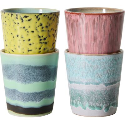 HK LIVING - Set di 4 - 23 cl 70s ceramics - Multicolore - Gres smaltato HK LIVING - Set di 4 - 23 cl 70s ceramics - Multicolore - Gres smaltato