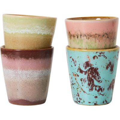 HK LIVING - Set di 4 - 10 cl 70s ceramics - Multicolore - Gres smaltato HK LIVING - Set di 4 - 10 cl 70s ceramics - Multicolore - Gres smaltato