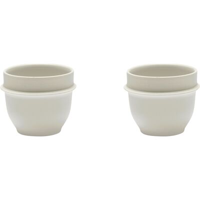 Serax - By Kelly Wearstle - Set di 2 - Ø 7,5 x H 6 cm Dune - Bianco - Porcellana - Designer Kelly Wearstler Serax - By Kelly Wearstle - Set di 2 - Ø 7,5 x H 6 cm Dune - Bianco - Porcellana - Designer Kelly Wearstler