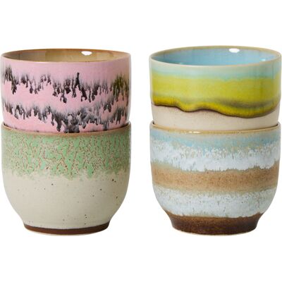 HK LIVING - Set di 4 - 25 cl 70s ceramics - Multicolore - Gres smaltato HK LIVING - Set di 4 - 25 cl 70s ceramics - Multicolore - Gres smaltato