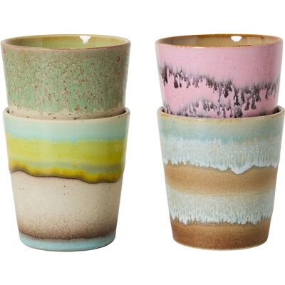 HK LIVING - Set di 4 - 23 cl 70s ceramics - Multicolore - Gres smaltato HK LIVING - Set di 4 - 23 cl 70s ceramics - Multicolore - Gres smaltato