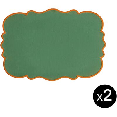 Bitossi Home - Set di 2 - 33 x 48 cm Smerlo - Verde - Lino Bitossi Home - Set di 2 - 33 x 48 cm Smerlo - Verde - Lino