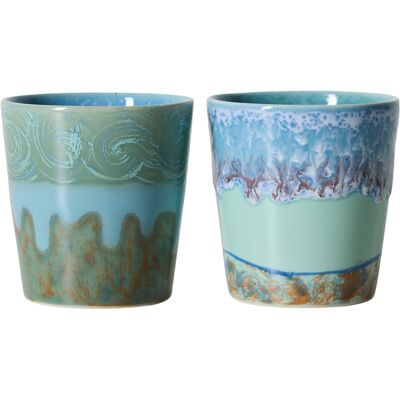 HK LIVING - Set di 2 - 23 cl 70s ceramics - Blu - Gres smaltato HK LIVING - Set di 2 - 23 cl 70s ceramics - Blu - Gres smaltato