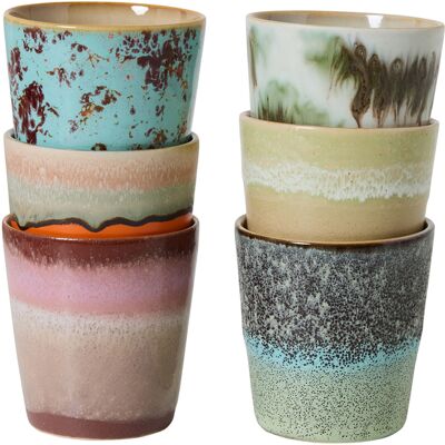 HK LIVING - Set di 6 - 23 cl 70s ceramics - Multicolore - Gres smaltato HK LIVING - Set di 6 - 23 cl 70s ceramics - Multicolore - Gres smaltato