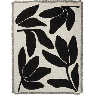 BROSTE COPENHAGEN - Plaid Herbert - Nero - Cotone BROSTE COPENHAGEN - Plaid Herbert - Nero - Cotone