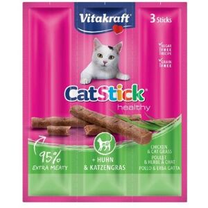 Vitakraft Snack per Gatti Cat Stick Mini Healty Pollo e Erba Gatta 3x18 g Vitakraft Snack per Gatti Cat Stick Mini Healty Pollo e Erba Gatta 3x18 g