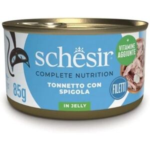 Schesir Cat Complet Tonnetto con Spigola in Gelatina Lattina 85 gr Schesir Cat Complet Tonnetto con Spigola in Gelatina Lattina 85 gr