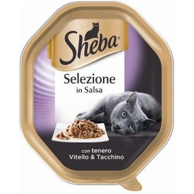 Cibo per gatti Sheba Vitello e Tacchino - Confezione assortita 85g Cibo per gatti Sheba Vitello e Tacchino - Confezione assortita 85g
