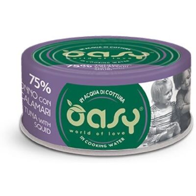 Cibo per gatti Oasy More Love Tonno e Calamari - 70g Cibo per gatti Oasy More Love Tonno e Calamari - 70g
