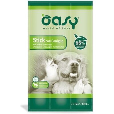 OASY Stick Snack per Cani con Coniglio - Snack per Cani OASY Stick Snack per Cani con Coniglio - Snack per Cani