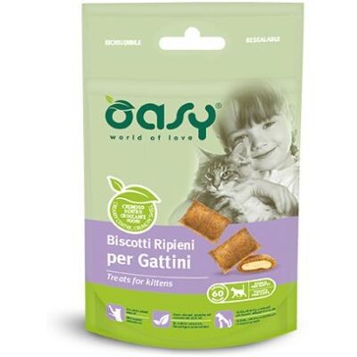 Wonderfood Oasy Gatto Snack Biscotti Ripieni Kitten Pollo - Snack per Gatti Wonderfood Oasy Gatto Snack Biscotti Ripieni Kitten Pollo - Snack per Gatti