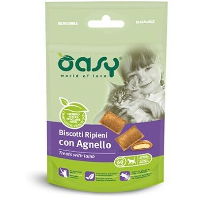 Snack per Gatti Oasy Biscotti Ripieni Agnello - 60g Snack per Gatti Oasy Biscotti Ripieni Agnello - 60g
