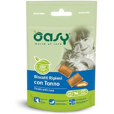 Wonderfood Oasy Snack Biscotti Ripieni Gatto - Tonno - 60g Wonderfood Oasy Snack Biscotti Ripieni Gatto - Tonno - 60g