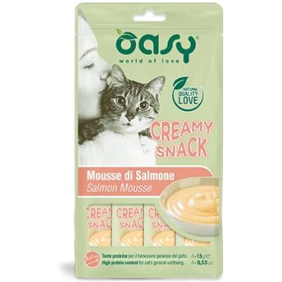 Oasy Cat Snack Cremoso al Salmone 4x15G - Snack per Gatti Oasy Cat Snack Cremoso al Salmone 4x15G - Snack per Gatti