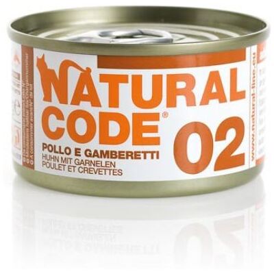 Natural Code Cat Adult 02 Pollo e Gamberetti 85 g Natural Code Cat Adult 02 Pollo e Gamberetti 85 g