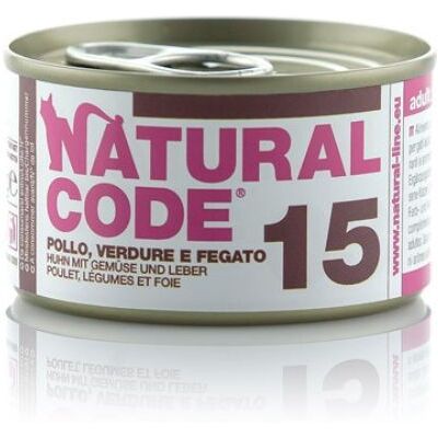 Natural Code Cat Adult 15 Pollo Verdure e Fegato 85 g Natural Code Cat Adult 15 Pollo Verdure e Fegato 85 g