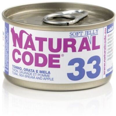 Natural Code Adult Cat 33 Tonno Orata e Amaranto in Jelly 85 g Natural Code Adult Cat 33 Tonno Orata e Amaranto in Jelly 85 g