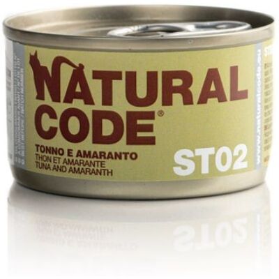 Natural Code ST02 Cibo per Gatti Tonno e Amaranto - 85g - Confezione 6/12 Natural Code ST02 Cibo per Gatti Tonno e Amaranto - 85g - Confezione 6/12