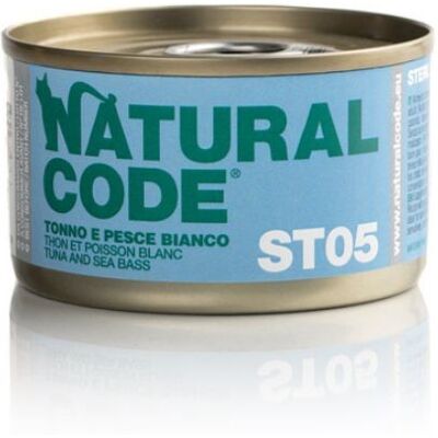 Natural Code Cibo per Gatti Sterilizzati - Tonno & Pesce Bianco - 85g Natural Code Cibo per Gatti Sterilizzati - Tonno & Pesce Bianco - 85g