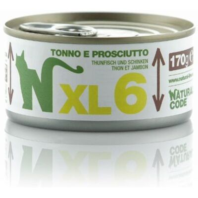 Natural Code XL6 Cibo per Gatti Tonno e Prosciutto - 170g Natural Code XL6 Cibo per Gatti Tonno e Prosciutto - 170g
