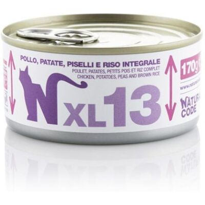 Natural Code Cat XL 13 Tonno Patate Piselli e Riso Integrale 170 g Natural Code Cat XL 13 Tonno Patate Piselli e Riso Integrale 170 g