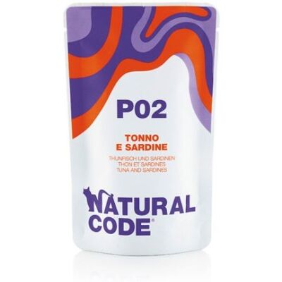 Natural Code Cat Pouches P02 Tonno e Sardine Bustina 70 g Natural Code Cat Pouches P02 Tonno e Sardine Bustina 70 g