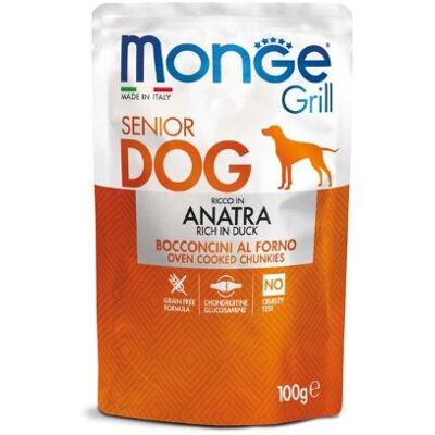 Monge Senior Pouches di Anatra - Cibo per Cani Monge Senior Pouches di Anatra - Cibo per Cani