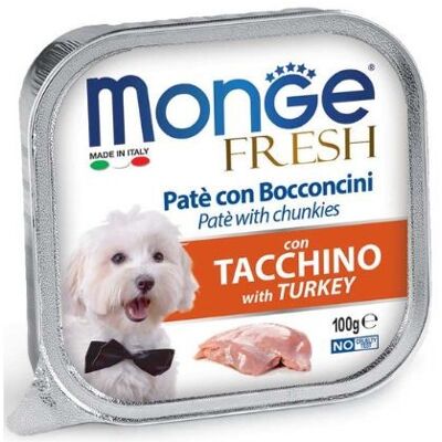 Marca Monge Paté di Tacchino e Bocconcini per Cani - Cibo Umido Marca Monge Paté di Tacchino e Bocconcini per Cani - Cibo Umido