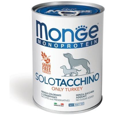 Cibo per cani Monge Monoprotein Tacchino - 400g Cibo per cani Monge Monoprotein Tacchino - 400g