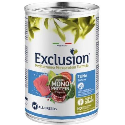 Exclusion Dog Mediterraneo Adult Tonno Patè Lattina 400gr Exclusion Dog Mediterraneo Adult Tonno Patè Lattina 400gr