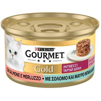 Gourmet Gold Intrecci di Gusto Salmone e Merluzzo 85gr Gourmet Gold Intrecci di Gusto Salmone e Merluzzo 85gr