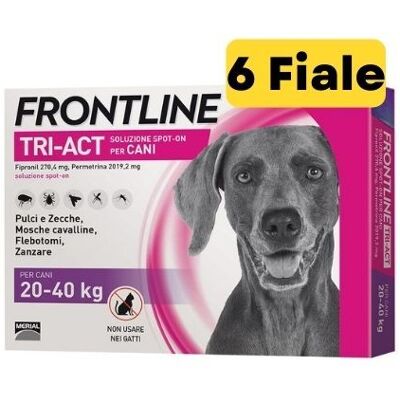 Frontline Tri-Act per Cani da 20-40Kg Confezione da 6 Fiale Frontline Tri-Act per Cani da 20-40Kg Confezione da 6 Fiale