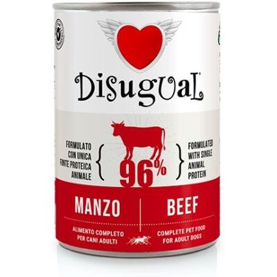 Disugual Dog Patè Monoproteico Manzo Lattina 400gr Disugual Dog Patè Monoproteico Manzo Lattina 400gr
